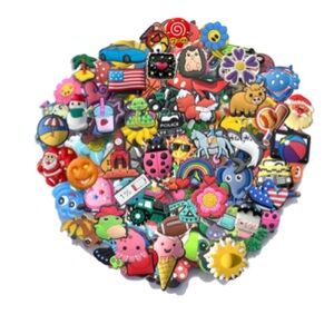 Colorful Kids Shoe Charms Set 50 pcs set